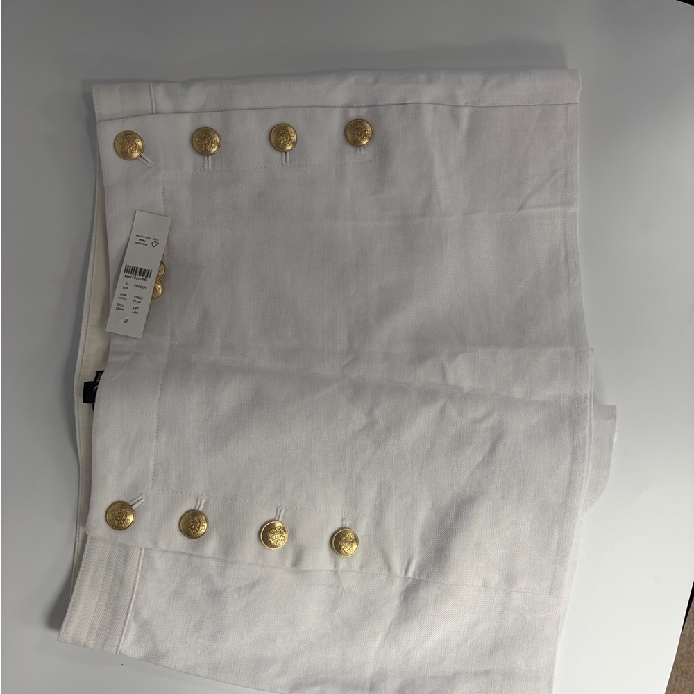 J. Crew White Skort with Gold Accents